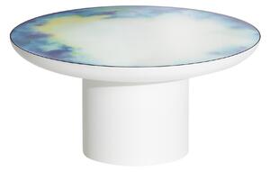 Petite Friture - Francis spegelglas soffbord stor blågul akvarellfärg - Soffbord - Constance Guisset - Vit - Metall