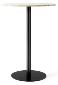 Audo Copenhagen - Harbour Column Counter Table Ø80 Off White Marble Tabletop with Black Base - Barbord - Norm Architects - Vit - Metall/Trä/Sten