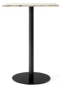 Audo Copenhagen - Harbour Column Counter Table 60x70 Off White Marble Tabletop with Black Base - Barbord - Norm Architects - Vit - Metall/Trä/Sten