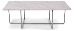 OX Denmarq - Ninety Table High, Stainless Steel Frame, Top: White Marble - Soffbord - Dennis Marquart - Vit - Metall/Sten