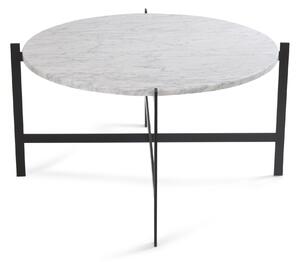 OX Denmarq - Deck Table Large, Black Steel Frame, Top: White Marble - Soffbord - Dennis Marquart - Vit - Metall/Sten