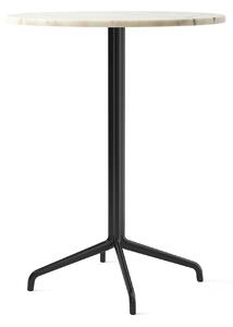 Audo Copenhagen - Harbour Column Bar Table 4-star - Black/Off White - Ø80 cm - Barbord - Norm Architects - Svart - Metall/Sten