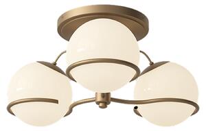 Astep - Model 2042/3, 6 Opaline Spheres 20 cm, Champagne Mount - Plafonder - Gino Sarfatti - Guld,Vit