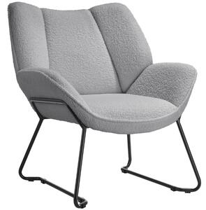 TecTake GmbH 405621 fåtölj kjeld bouclé - ljusgrå