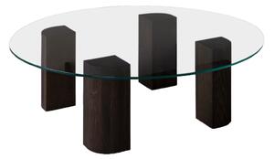 Friends & Founders - Quarter Lounge Table Round 120 High Smoked Oak - Matbord - Ida Linea Hildebrand - Brun - Glas/Trä
