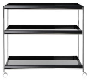 Kartell - Trays Trolley 4416, Black - Serveringsvagnar - Piero Lissoni - Svart - Metall/Plast