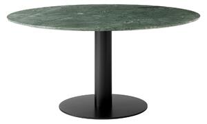 &Tradition - In Between Dining Table SK20 Ø150 H73 cm Matt black center base Marble Verde Guatemala - Matbord - Sami Kallio - Grön - Metall/Sten