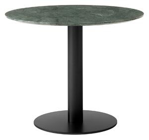 &Tradition - In Between Dining Table SK11 Ø90 H73 cm Matt black center base Marble Verde Guatemala - Matbord - Sami Kallio - Grön - Metall/Sten