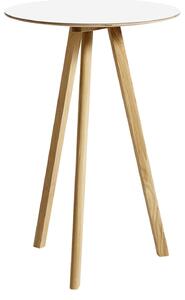 HAY - CPH20 2.0 High Table Lacquered Solid Oak Frame Ø70 X H105 White Top Lacquered Edge - Barbord - Ronan & Erwan Bouroullec - Vit - Trä