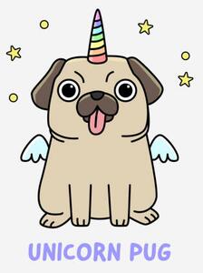 Illustration Funny unicorn pug, Panuwach