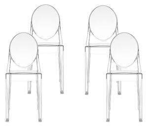 Kartell - Victoria Ghost Chair 4-pack - Matstolar - Philippe Starck - Transparent - Plast