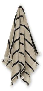 Ferm Living - Alee Hand Towel Sand/Black 100x50 cm - Handdukar och badlakan - Beige,Svart