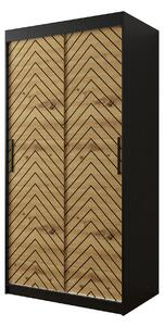 Garderob 100 - Svart|Natur