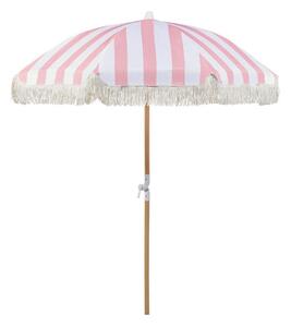 TEULON Parasoll 150 cm Rosa/Vit/Ljusbrun -