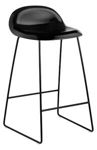 Gubi - 3D Counter Stool, Unupholstered, Black Sledge Base, Top - Black Stained Beech - Barstolar - Träfärgad - Metall/Trä