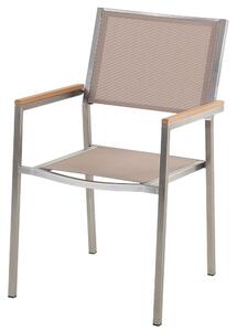 BACOLI Karmstol 4 st Beige/Silver -