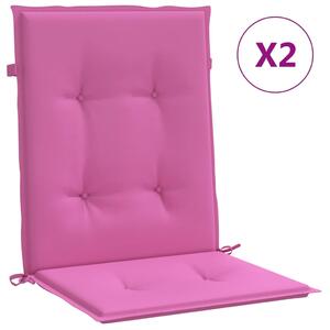 Stolsdynor för stolar med låg rygg 2 st rosa tyg