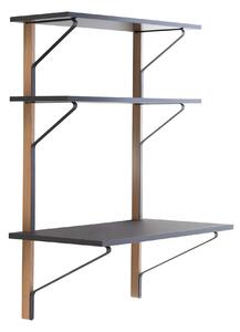 Artek - Kaari Vägghylla med skrivbord REB 013 - Hyllor & Hyllsystem - Ronan & Erwan Bouroullec - Svart - Metall/Trä/Syntetiskt