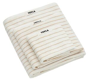 Tekla - Hand Towel 50x90, Sienna Stripes - Handdukar och badlakan - Beige,Vit