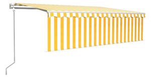 Automatiserad markis med rullgardin 5x3 m gul och vit - Gul