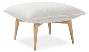 Adea - Tao Ottoman, Natural Oak Legs, Orsetto 011 - Fotpallar - Jukka Setälä - Vit - Trä/Textilmaterial