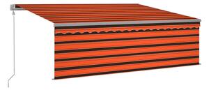 Automatisk markis m. vindsensor rullgardin LED 4x3m orange/b - Orange