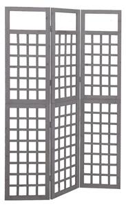Rumsavdelare/Spaljé 3 paneler massiv gran grå 121x180 cm - Grå