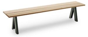 Fritz Hansen - Overlap Bench, Western Red Cedar, Steel / Hunter Green - Trädgårdsbänkar - TAF Studio - Grön - Metall/Trä