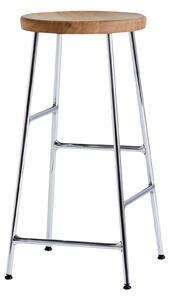 HAY - Cornet Bar Stool Low - Oiled Oak - Chromed Steel - Barstolar - Jonas Trampedach - Silver - Metall/Trä