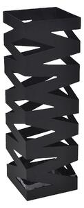 Paraplyställ 48,5 cm fyrkantig stål svart - Svart