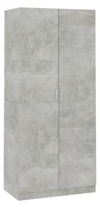 Garderob betonggrå 90x52x200 cm spånskiva - Grå