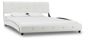 Säng med madrass vit konstläder 140x200 cm - Vit