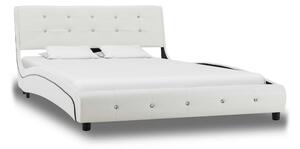 Säng med madrass vit konstläder 120x200 cm - Vit