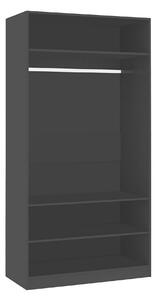 Garderob svart 100x50x200 cm spånskiva - Svart
