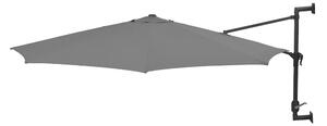 Väggmonterat parasoll med metallstång 300 cm antracit - Grå