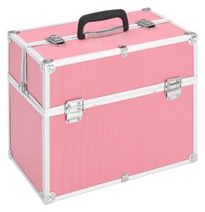 Sminklåda 37x24x35 cm rosa aluminium - Rosa