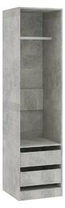 Garderob med lådor betonggrå 50x50x200 cm spånskiva - Grå