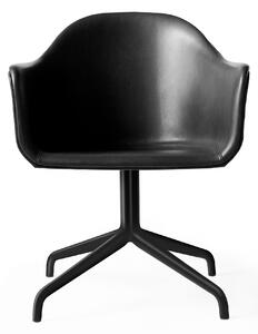 Audo Copenhagen - Harbour Swivel Chair Black Aluminium Shell Leather Dakar 0842 - Kontorsstolar - Norm Architects - Svart