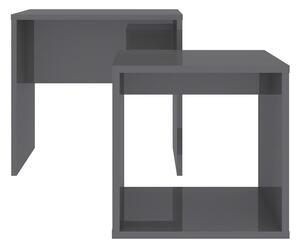 Soffbord set grå högglans 48x30x45 cm spånskiva - Grå
