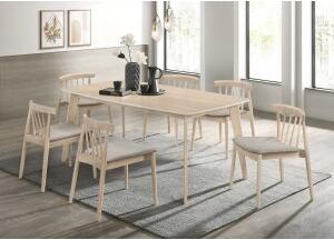 Florence matgrupp i whitewash rektangulärt matbord med 6 st Florence stolar - Matgrupper