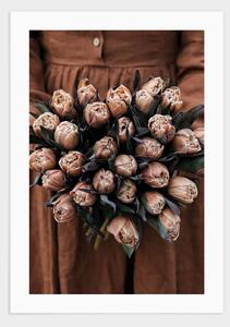 Rust brown tulips poster - 30x40