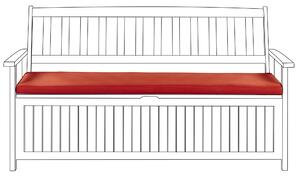 Sittdyna för utomhusbruk Röd Polyester Vattenavvisande Bänkdyna 45 x 148 cm Trädgård Beliani