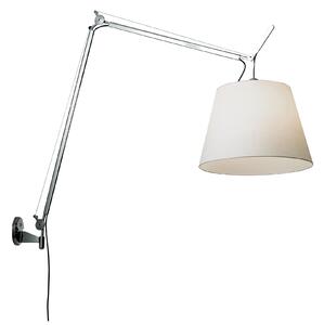 Artemide - Tolomeo Mega Skrivbordslampa, Aluminium, Skärm i Svart satintyg Ø 42 cm, Med dimmer - Skrivbordslampor - Giancarlo Fassina,Michele De Lucchi - Silver