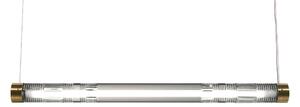 Lee Broom - Crystal Tube - Pendellampa, Borstad Mässing - Pendellampor - Transparent,Guld