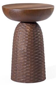 Zanat - Nera Stool, Full base carved, Cuts, Oljad valnöt - Pallar - Monica Förster - Träfärgad - Trä