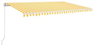 Markis manuellt infällbar 500x350 cm gul och vit