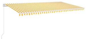 Markis manuellt infällbar med LED 600x350 cm gul och vit