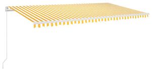 Markis manuellt infällbar 600x350 cm gul och vit