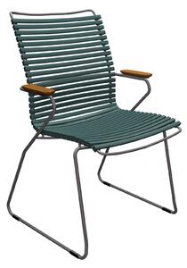 Houe - CLICK Dining Chair Tall Back - Pine Green - Matstolar utomhus - Henrik Pedersen - Grön - Metall/Trä/Plast