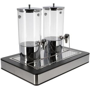 VEGA Dryckesdispenser komplett Fundale antracit dubbel GN 1/1; 63x42.5x50.5 cm (LxBxH); Antracit/Transparent/Stålgrå